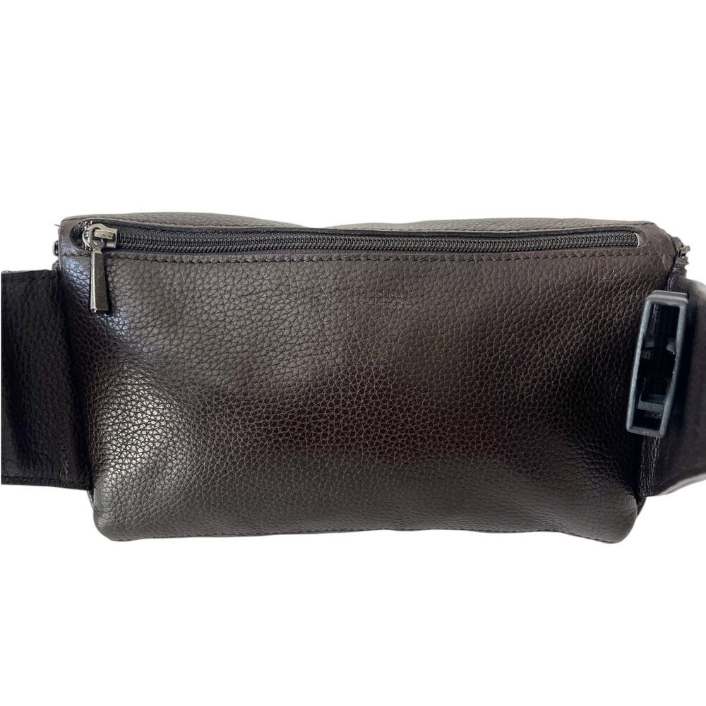 Longchamp Vintage Le Foulonne Pebbled Leather Belt Bag Fanny Pack Y2K Dark Brown - Picture 2 of 11